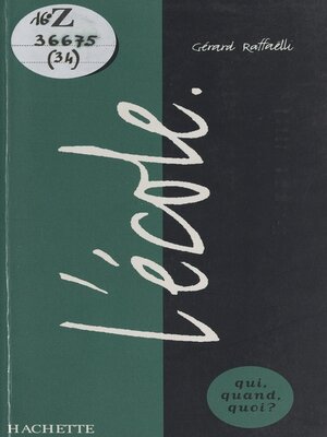 cover image of L'école en France